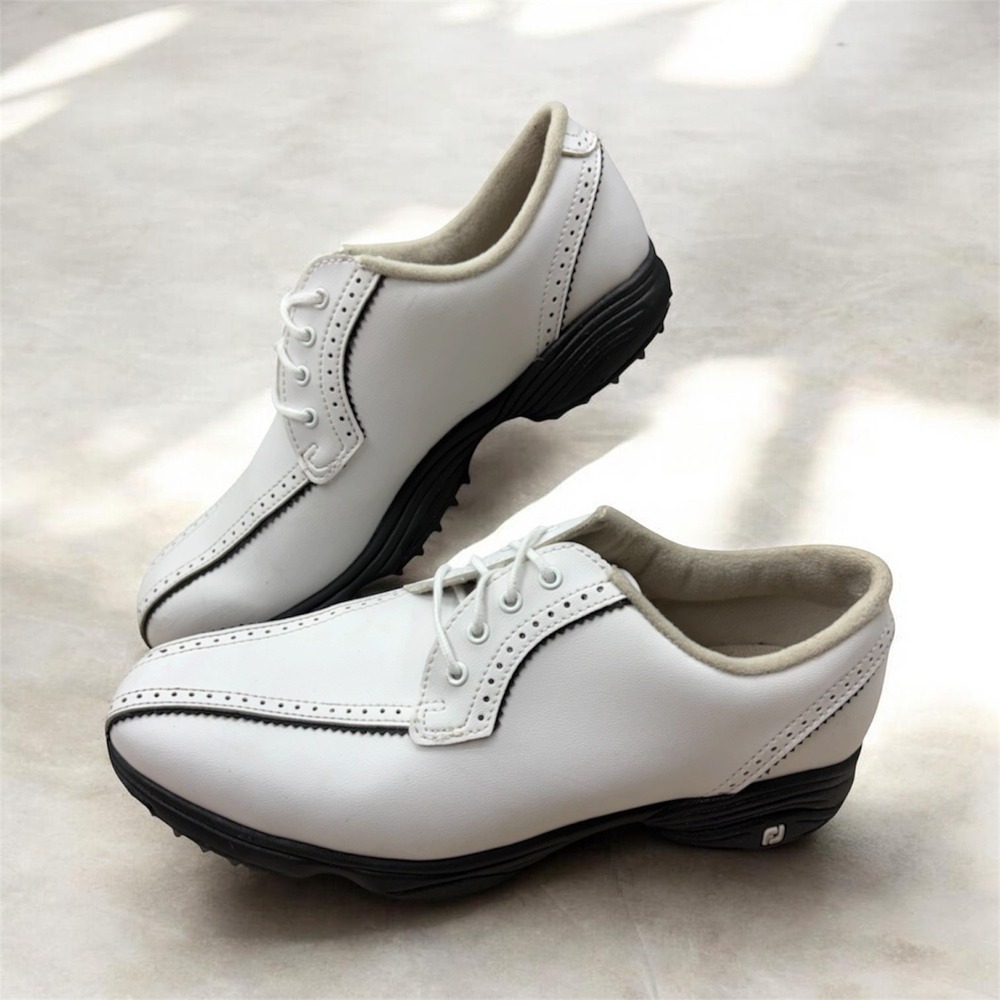 FootJoy FJ GreenJoys Women's Golf Shoes White Saddle Style #48414 Size 7 M